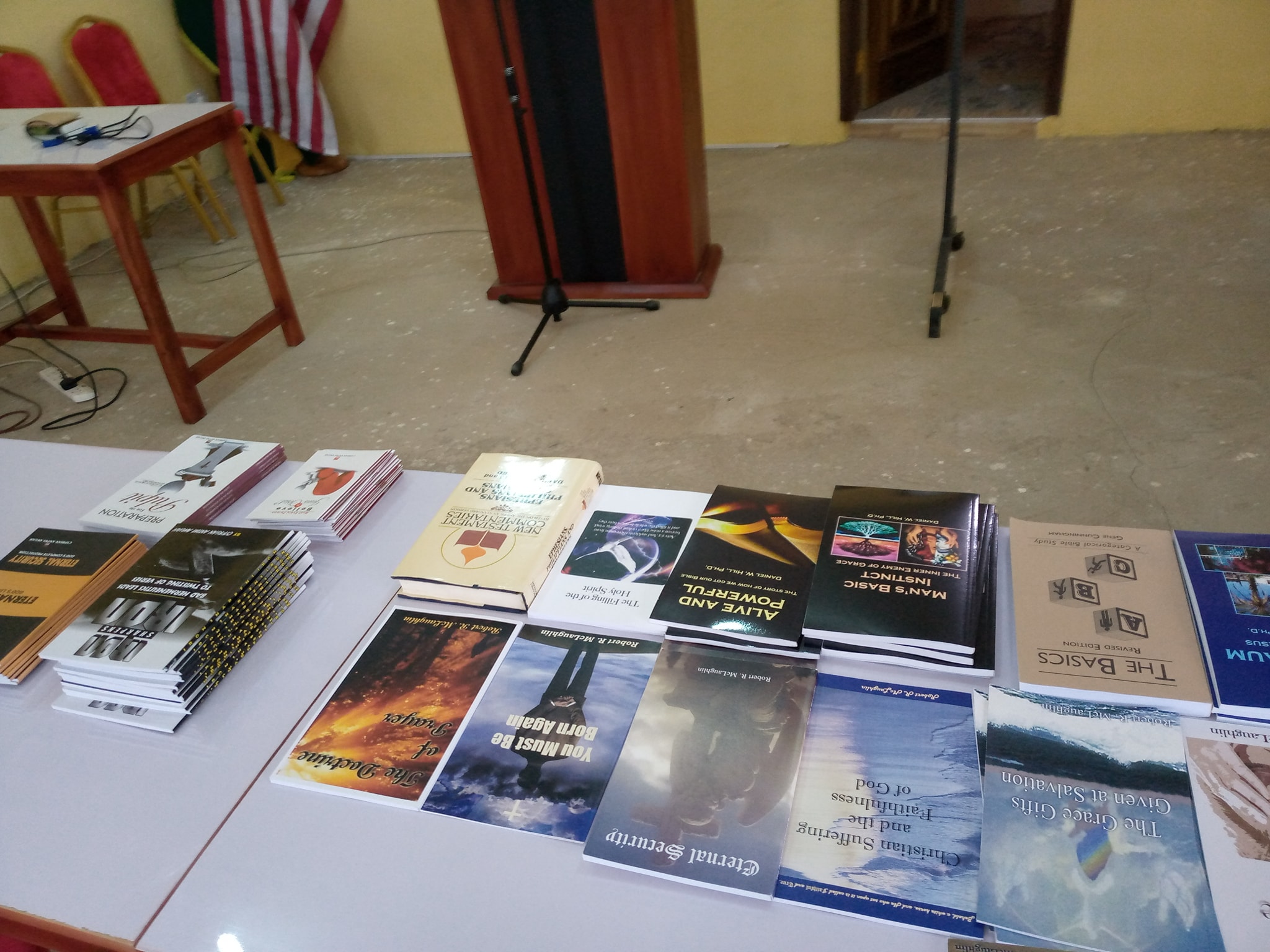 table with christian books